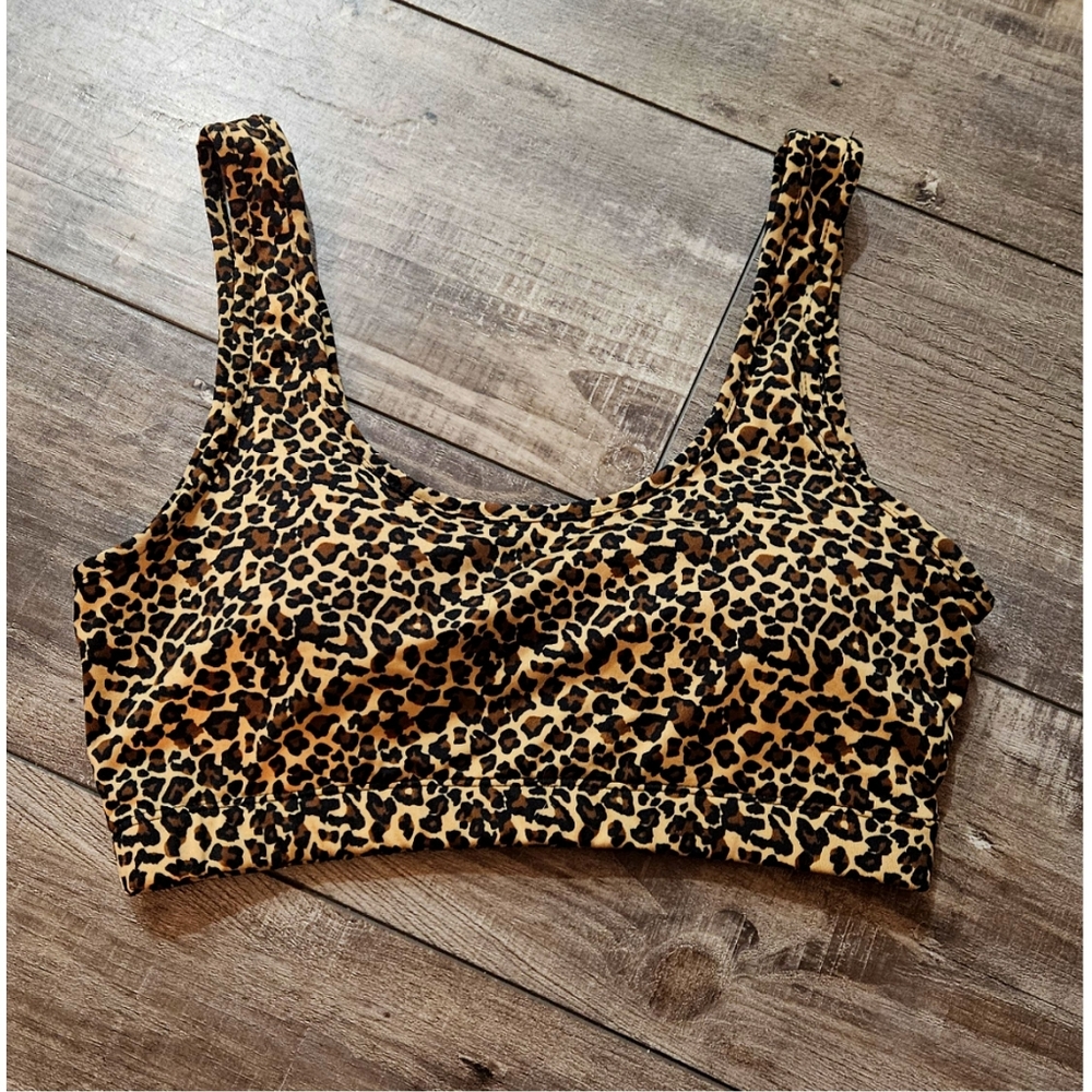 Cheetah Print Bralette / Light Support Sport Bra Size Small*